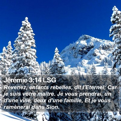 Jérémie 3:14 LSG Bible Verse Image