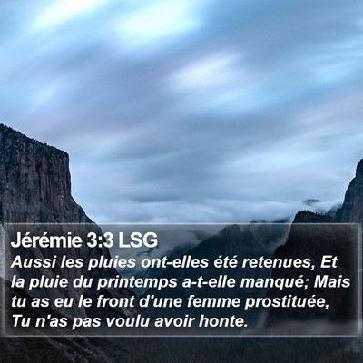 Jérémie 3:3 LSG Bible Verse Image