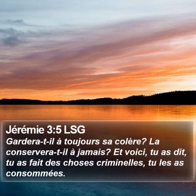 Jérémie 3:5 LSG Bible Verse Image