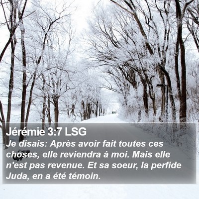 Jérémie 3:7 LSG Bible Verse Image