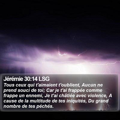 Jérémie 30:14 LSG Bible Verse Image