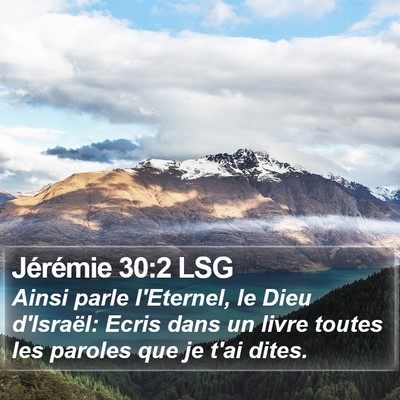 Jérémie 30:2 LSG Bible Verse Image