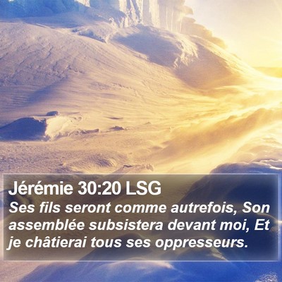 Jérémie 30:20 LSG Bible Verse Image