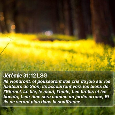 Jérémie 31:12 LSG Bible Verse Image