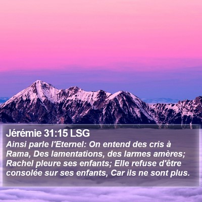 Jérémie 31:15 LSG Bible Verse Image