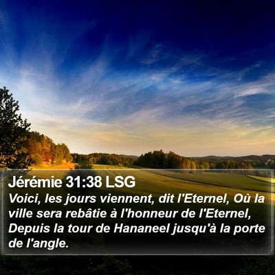 Jérémie 31:38 LSG Bible Verse Image