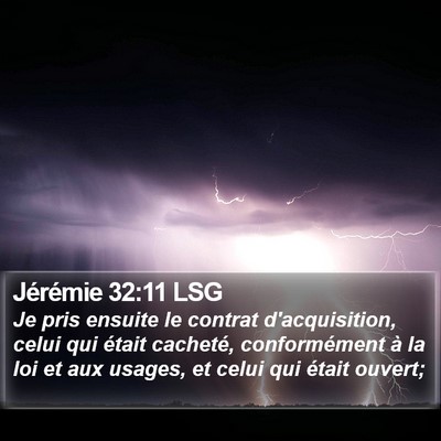 Jérémie 32:11 LSG Bible Verse Image