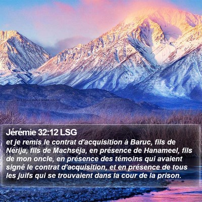 Jérémie 32:12 LSG Bible Verse Image