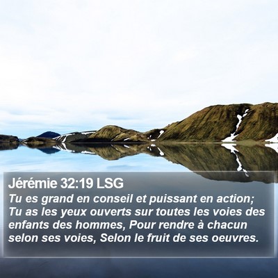 Jérémie 32:19 LSG Bible Verse Image