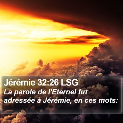 Jérémie 32:26 LSG Bible Verse Image