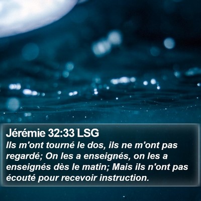 Jérémie 32:33 LSG Bible Verse Image