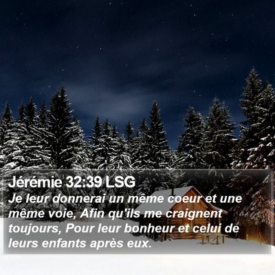 Jérémie 32:39 LSG Bible Verse Image