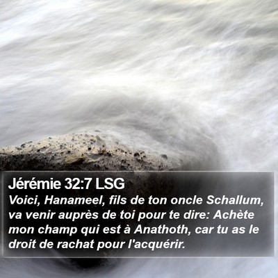 Jérémie 32:7 LSG Bible Verse Image
