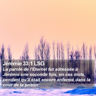 Jérémie 33:1 LSG Bible Verse Image