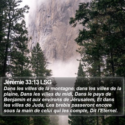 Jérémie 33:13 LSG Bible Verse Image