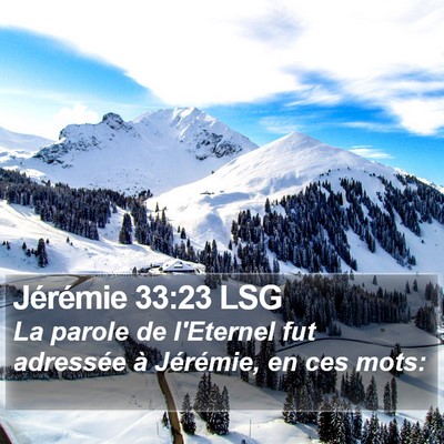 Jérémie 33:23 LSG Bible Verse Image