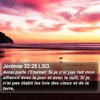 Jérémie 33:25 LSG Bible Verse Image