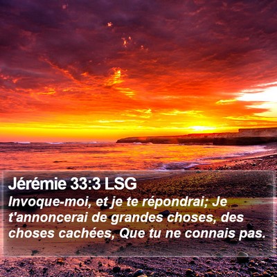 Jérémie 33:3 LSG Bible Verse Image