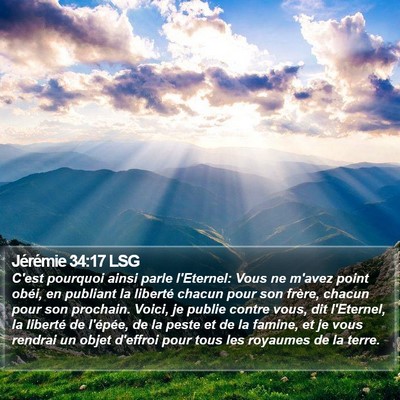Jérémie 34:17 LSG Bible Verse Image