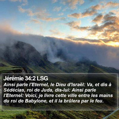 Jérémie 34:2 LSG Bible Verse Image