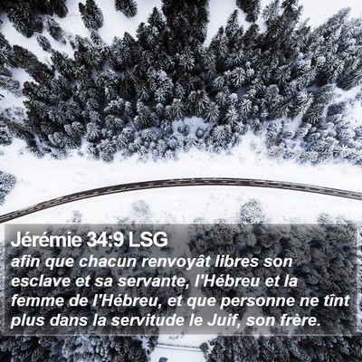 Jérémie 34:9 LSG Bible Verse Image