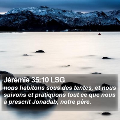 Jérémie 35:10 LSG Bible Verse Image