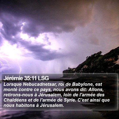 Jérémie 35:11 LSG Bible Verse Image