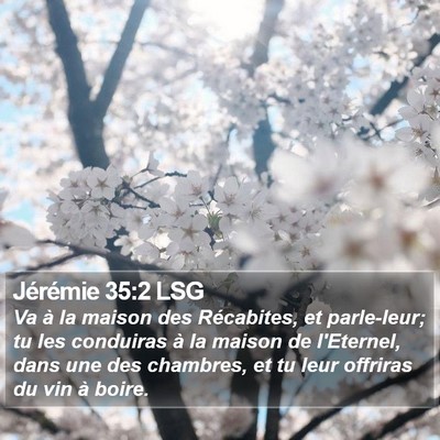 Jérémie 35:2 LSG Bible Verse Image