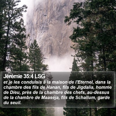 Jérémie 35:4 LSG Bible Verse Image