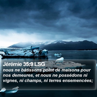Jérémie 35:9 LSG Bible Verse Image
