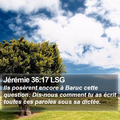 Jérémie 36:17 LSG Bible Verse Image
