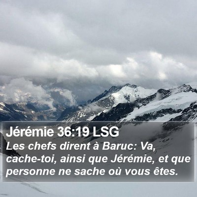 Jérémie 36:19 LSG Bible Verse Image