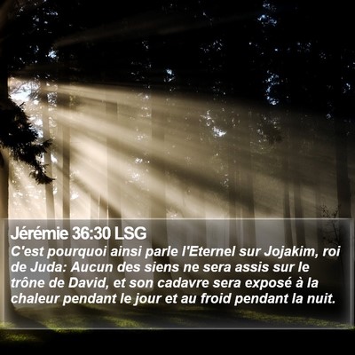 Jérémie 36:30 LSG Bible Verse Image
