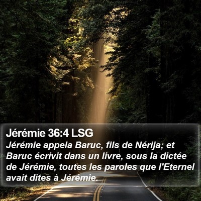 Jérémie 36:4 LSG Bible Verse Image
