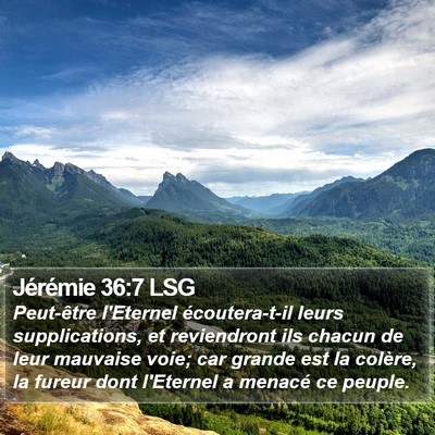 Jérémie 36:7 LSG Bible Verse Image