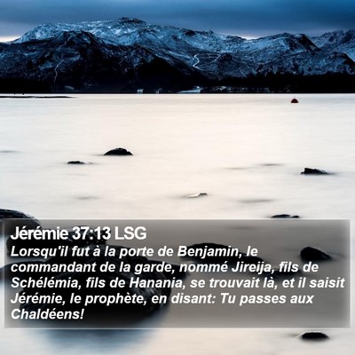 Jérémie 37:13 LSG Bible Verse Image