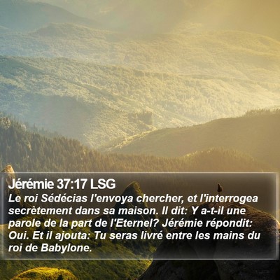 Jérémie 37:17 LSG Bible Verse Image
