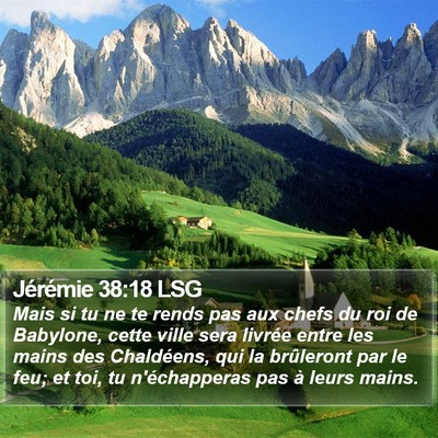 Jérémie 38:18 LSG Bible Verse Image
