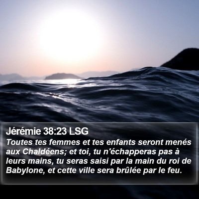 Jérémie 38:23 LSG Bible Verse Image