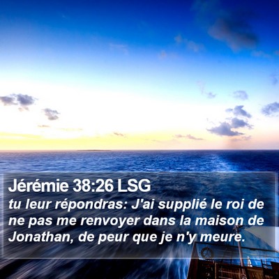 Jérémie 38:26 LSG Bible Verse Image