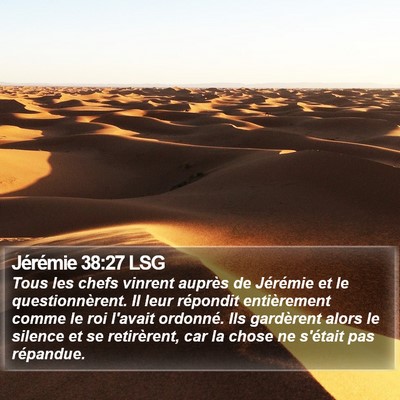 Jérémie 38:27 LSG Bible Verse Image