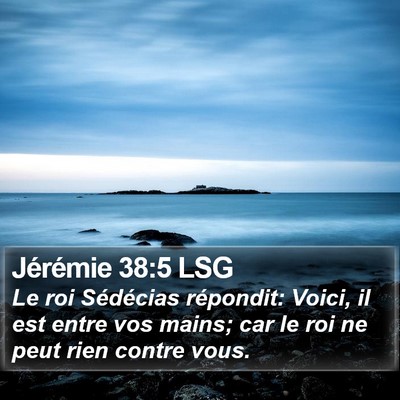 Jérémie 38:5 LSG Bible Verse Image