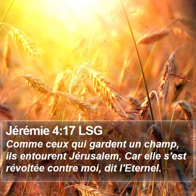 Jérémie 4:17 LSG Bible Verse Image