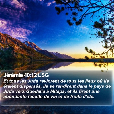 Jérémie 40:12 LSG Bible Verse Image