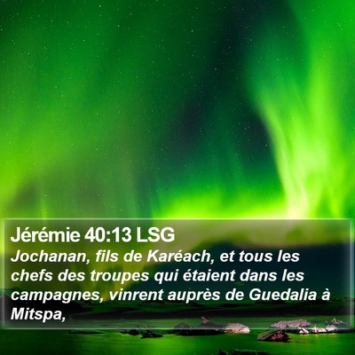 Jérémie 40:13 LSG Bible Verse Image