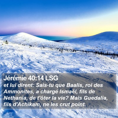 Jérémie 40:14 LSG Bible Verse Image