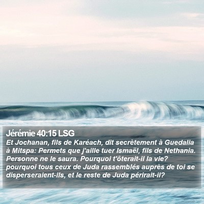 Jérémie 40:15 LSG Bible Verse Image