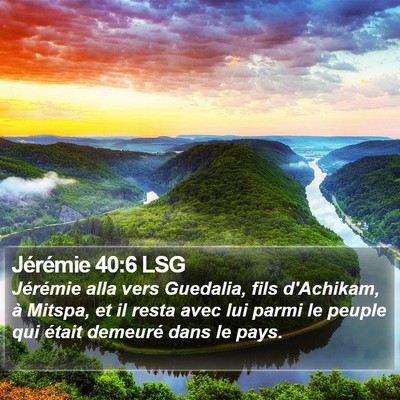 Jérémie 40:6 LSG Bible Verse Image