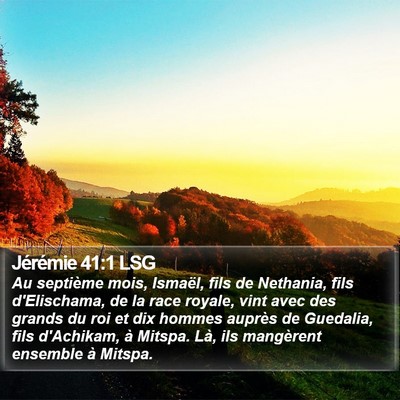 Jérémie 41:1 LSG Bible Verse Image