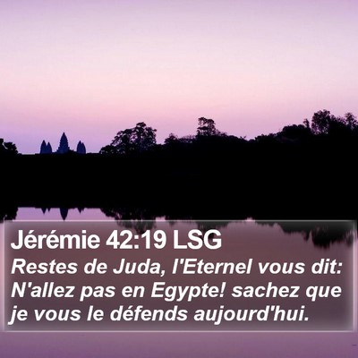 Jérémie 42:19 LSG Bible Verse Image